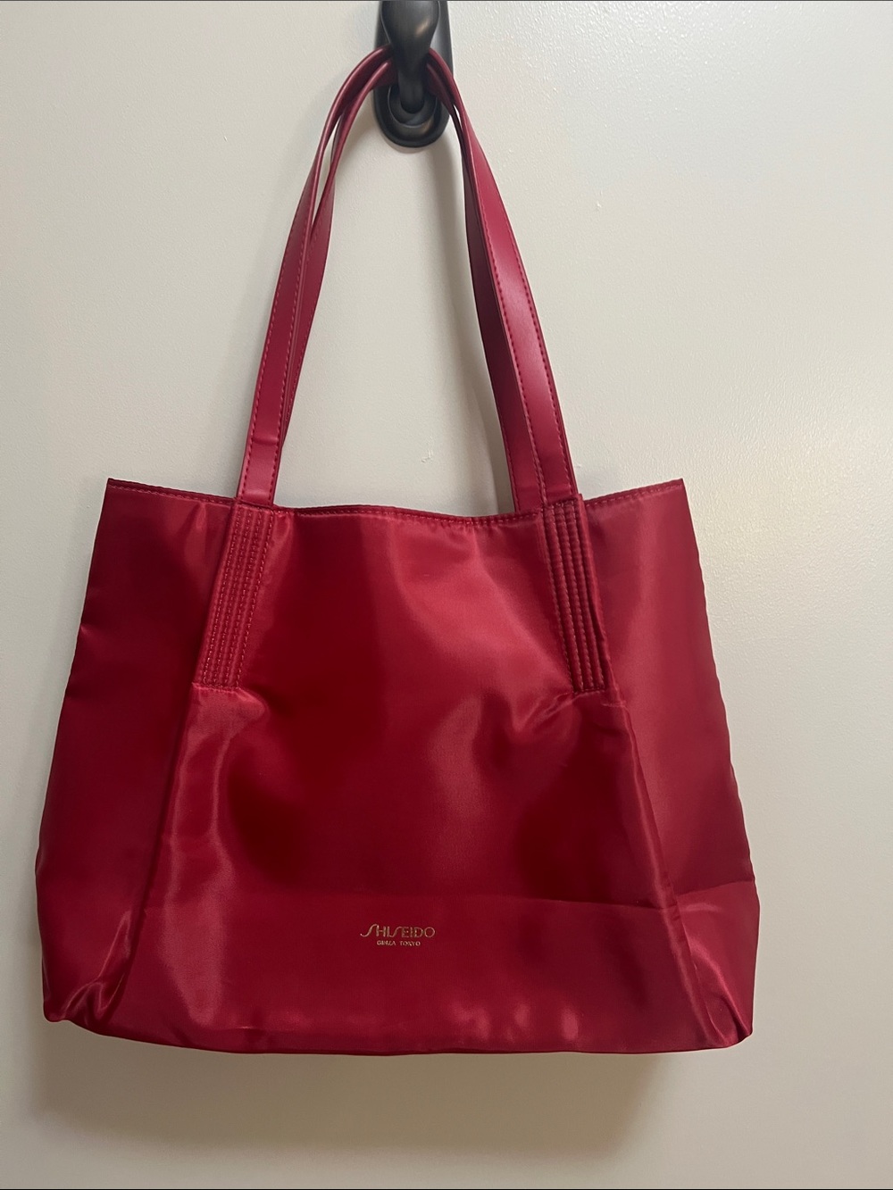 Shiseido Crimson Nylon Tote